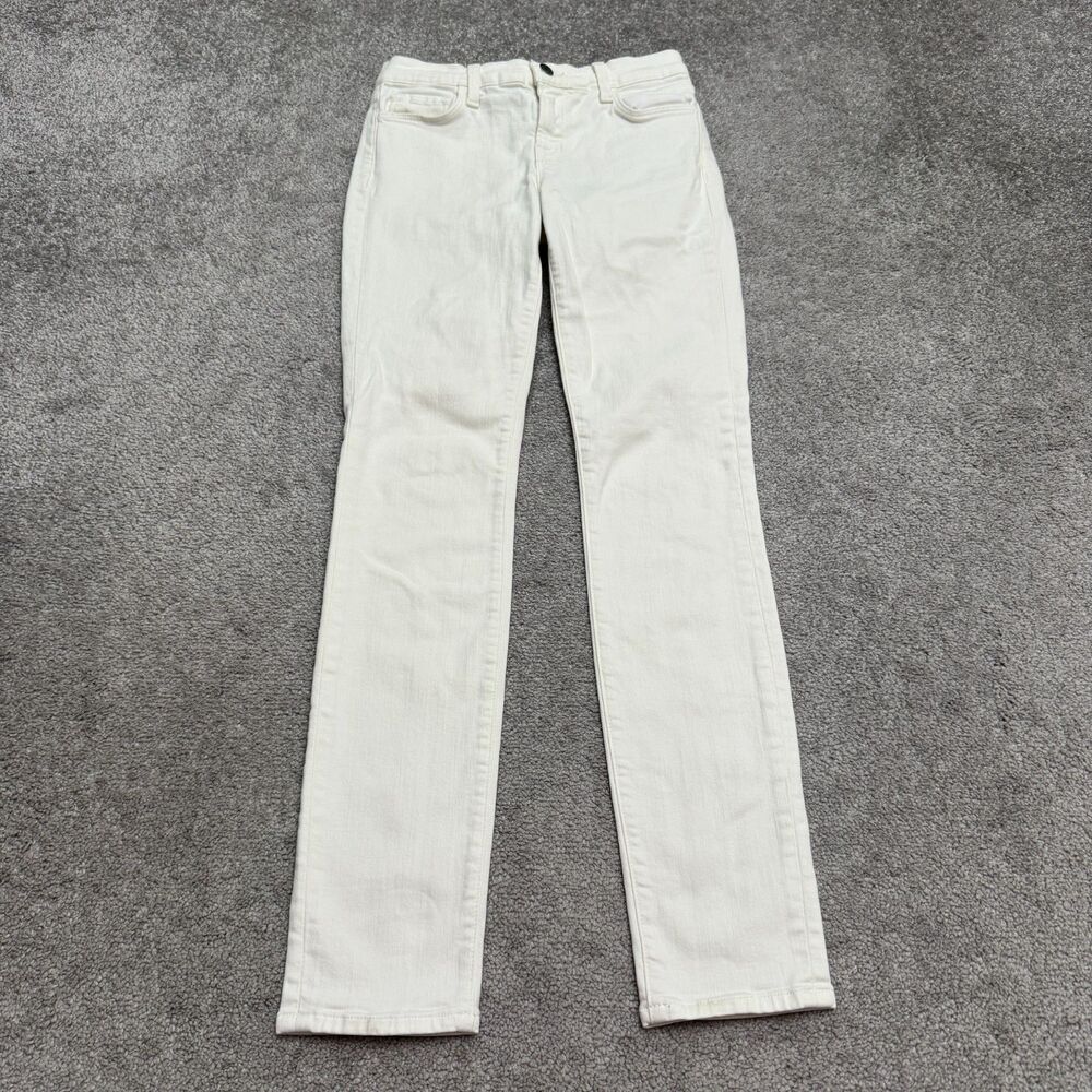 J Brand 811 Skinny Leg Denim Jeans Womens 25 Blanc White Mid Rise Stretch Casual